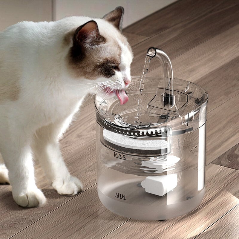 1.8L Pet Water Dispenser Filter Automatic Circulation Water Pet Fountain 2 Water Flow Modes 6 Slope Design Ultra Silent Image 1