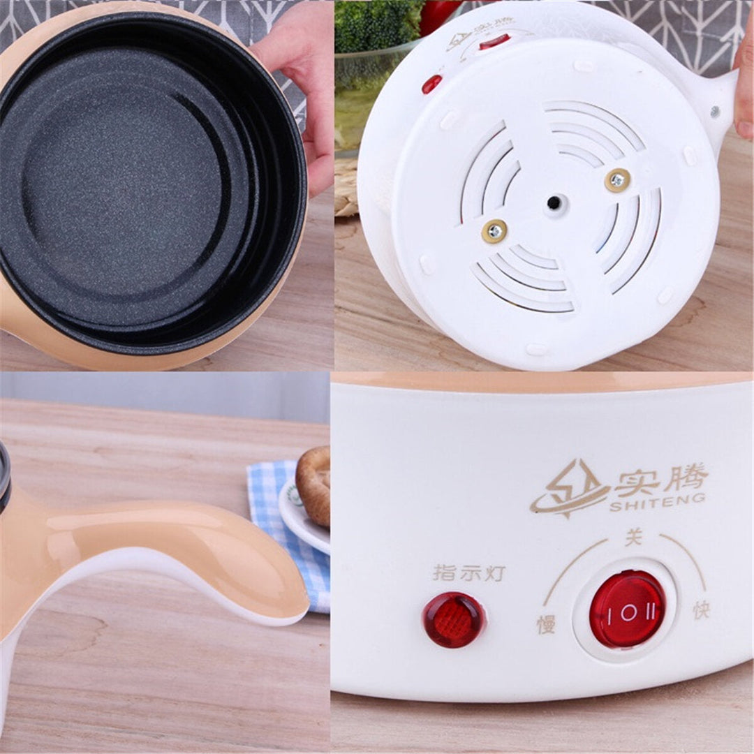 1.8L Double-Layer Stainless Steel Mini Electric Pot Pan Cooker Cooking Fry Stew Image 9