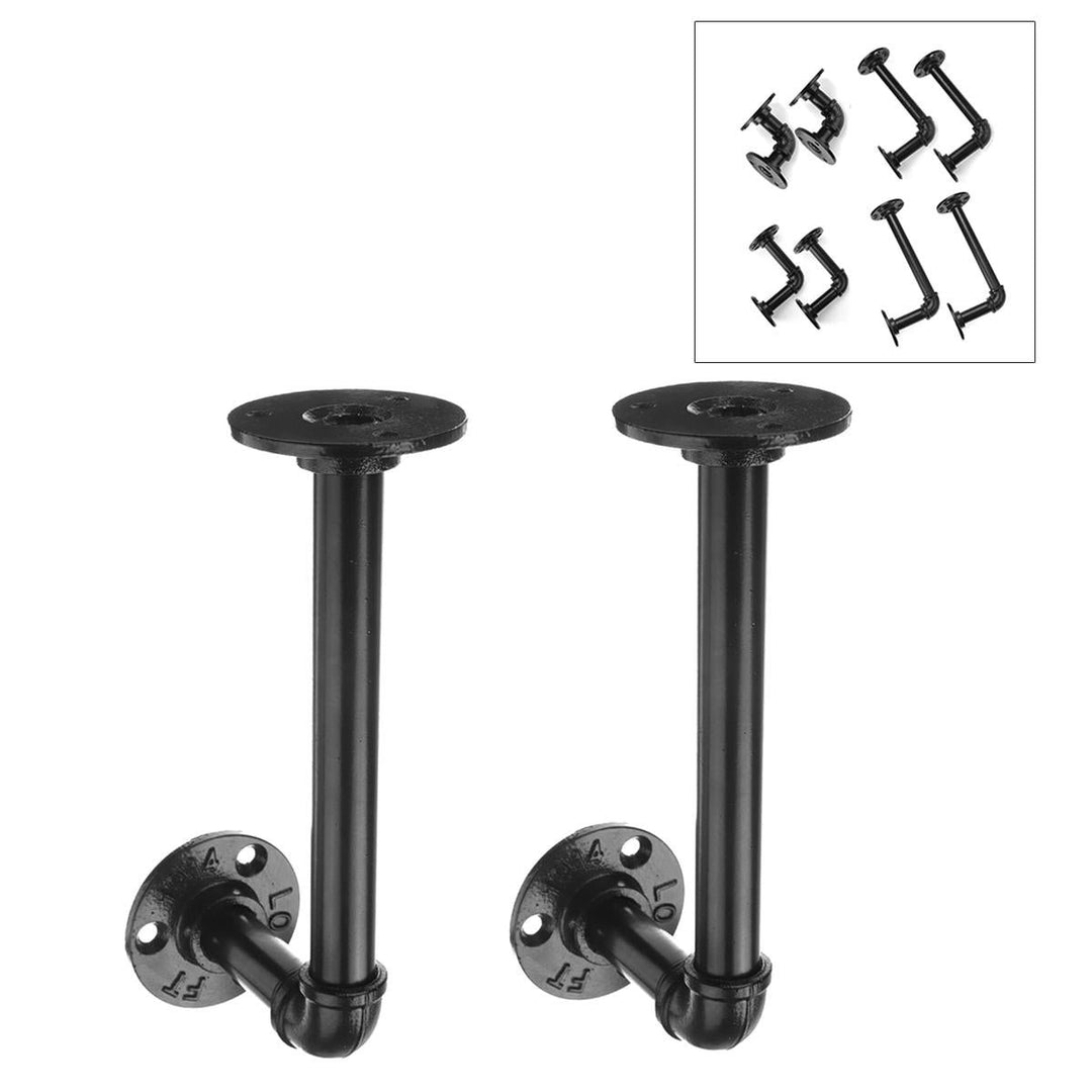 1 Pair of 70/130/180/210mm Steel Pipe Shelf Bracket Holder DIY Pipe Shelf Brackets Image 1