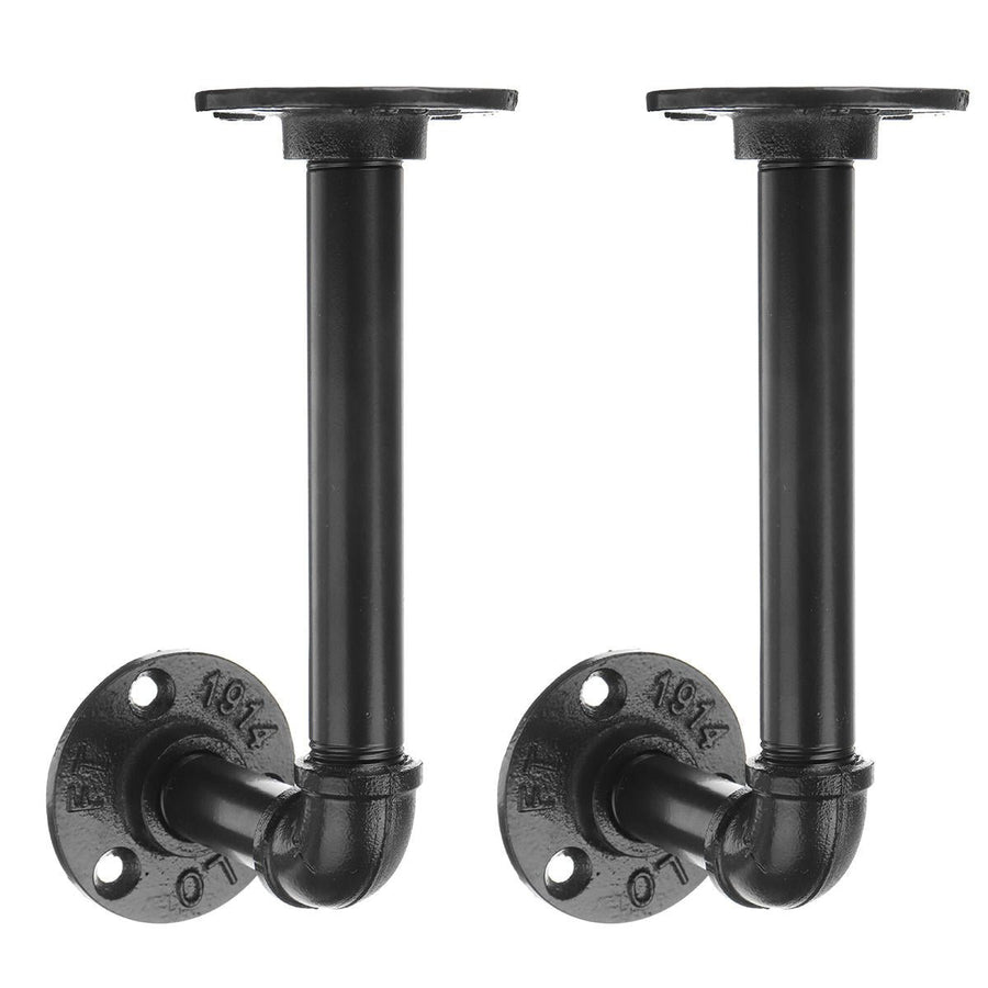 1 Pair of DN15 70/130/180/210mm Steel Pipe Shelf Bracket Holder DIY Pipe Shelf Brackets Image 1