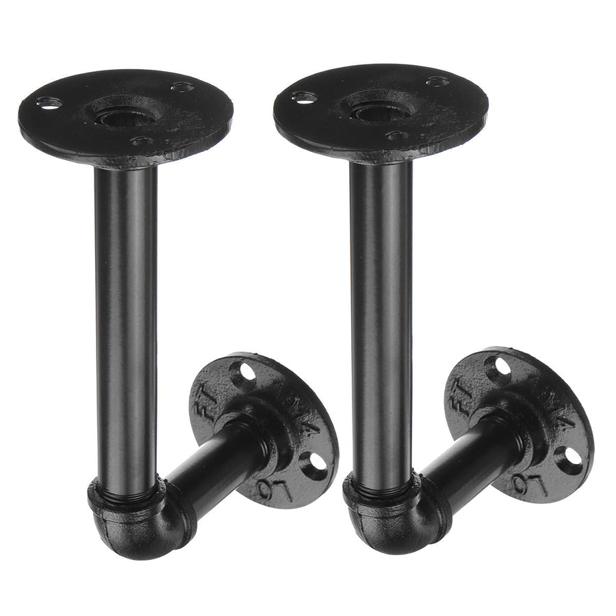 1 Pair of DN15 70/130/180/210mm Steel Pipe Shelf Bracket Holder DIY Pipe Shelf Brackets Image 1