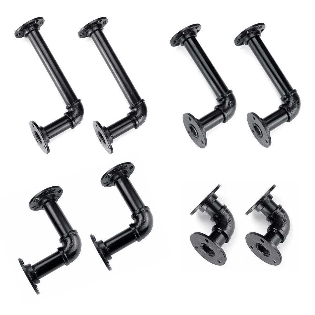 1 Pair of DN20 80/130/170/210mm Steel Pipe Shelf Bracket Holder DIY Pipe Shelf Brackets Image 1