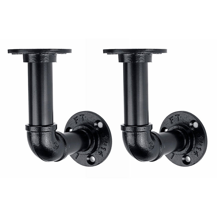 1 Pair of DN20 80/130/170/210mm Steel Pipe Shelf Bracket Holder DIY Pipe Shelf Brackets Image 1