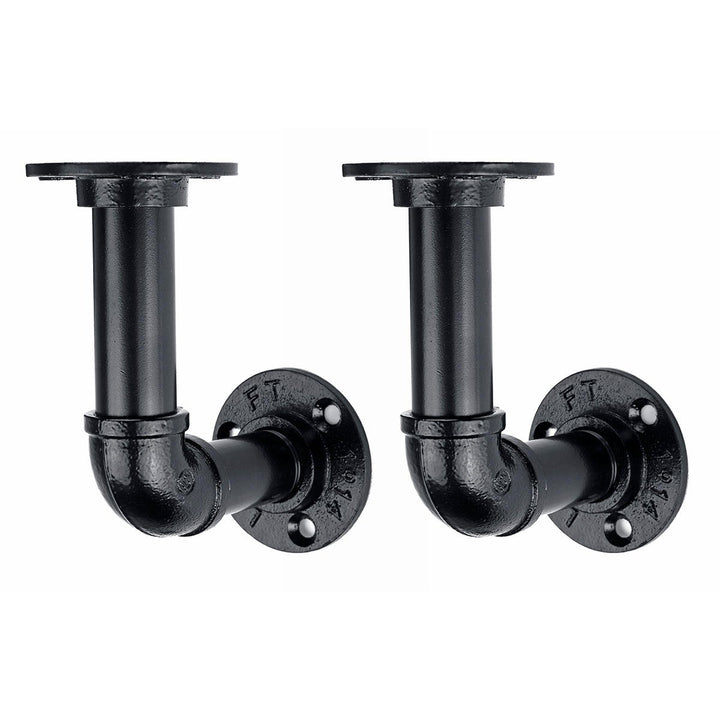 1 Pair of DN20 80/130/170/210mm Steel Pipe Shelf Bracket Holder DIY Pipe Shelf Brackets Image 11