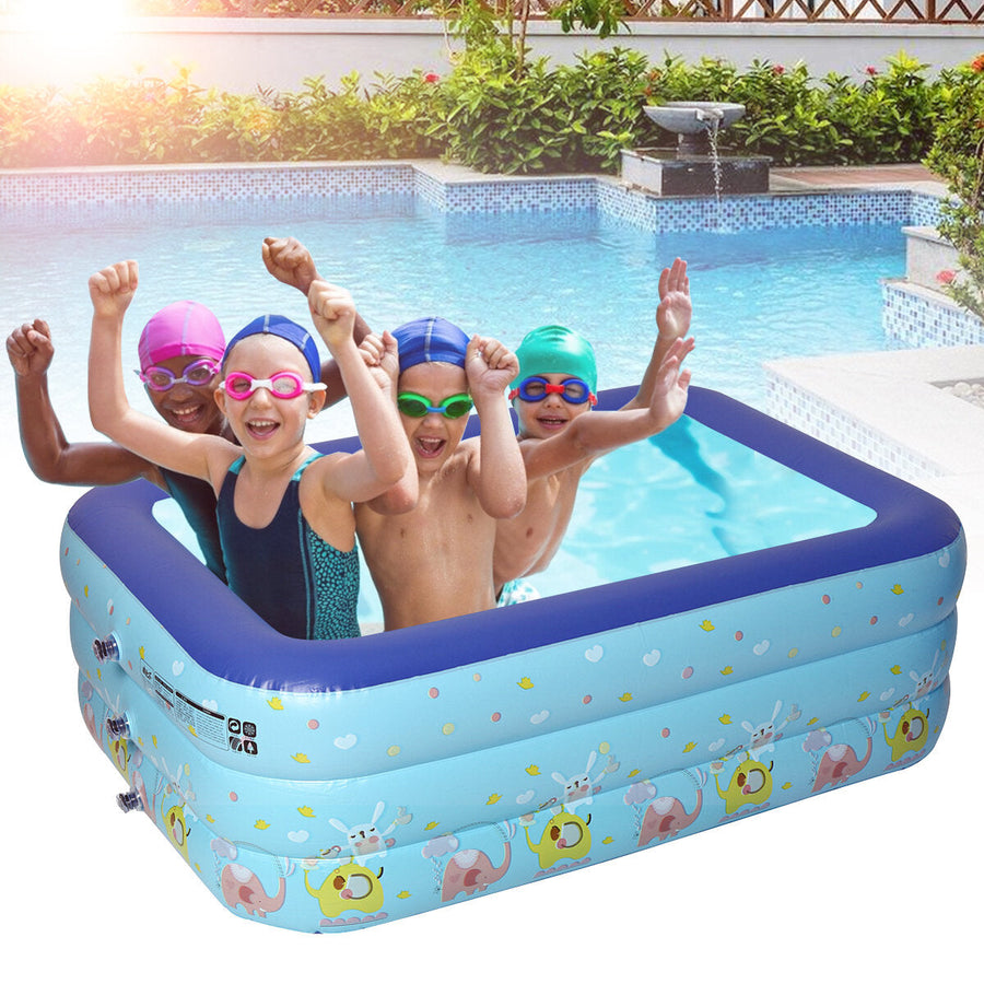 1-4 Persons Inflatable Swimming Pool Outdoor Summer Inflatable Pool Air Pump for Children Adult Image 1