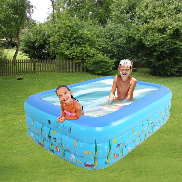 1.2/1.5m Summer Kids Inflatable Swimming Pool Center For Family Outdoor Fun Play Image 4