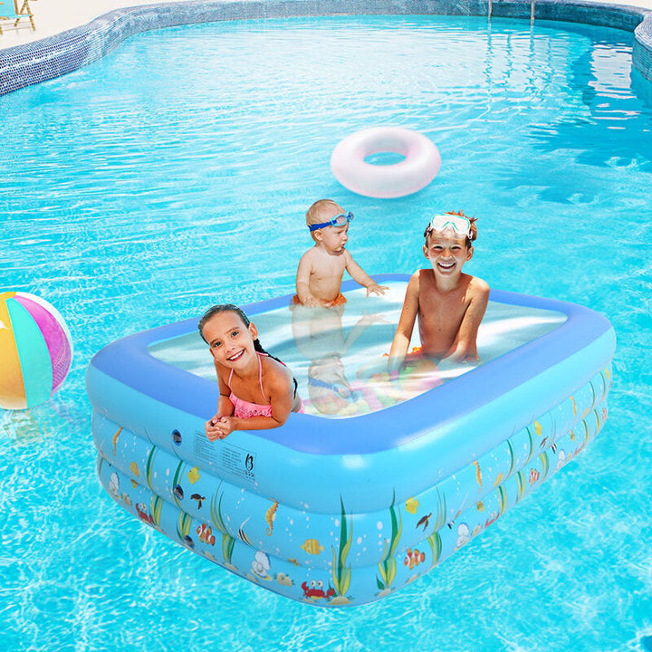 1.2/1.5m Summer Kids Inflatable Swimming Pool Center For Family Outdoor Fun Play Image 7