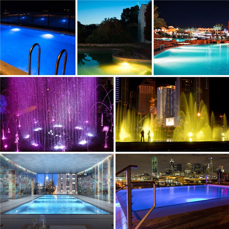 1 pc LED Underwater Swimming Pool Lights RGB Color Changing IP68 Waterproof Lamp With Remote Controller Image 2