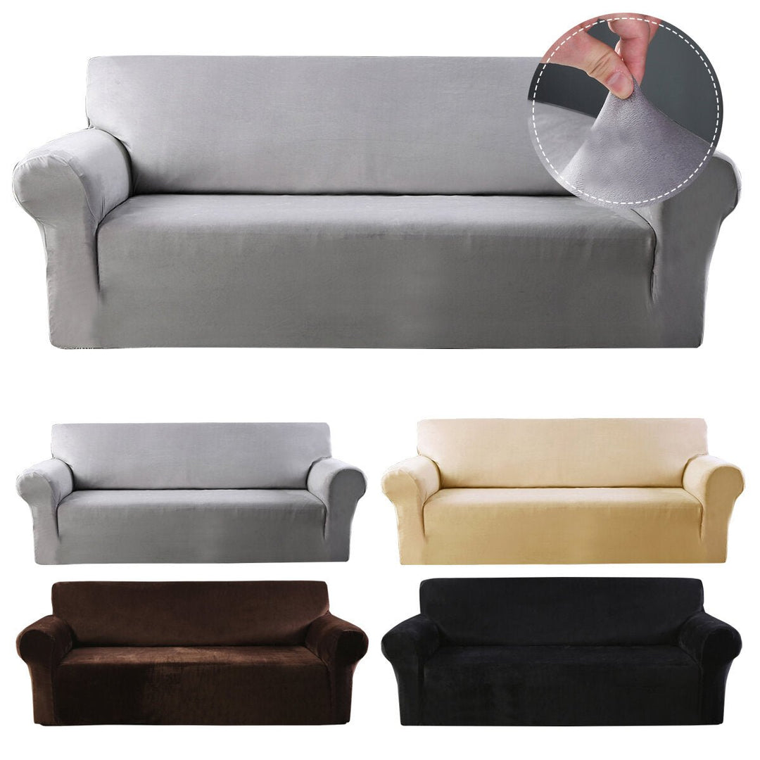 1/2/3/4 Seaters Elastic Velvet Sofa Cover Universal Chair Seat Protector Stretch Slipcover Couch Case Home Office Image 1