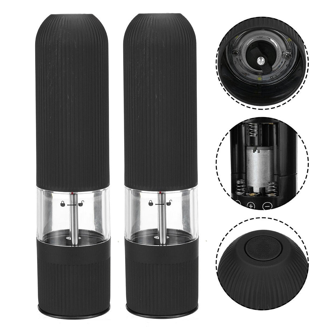 1/2Pcs Electric Salt Pepper Grinder Set Shaker Mills Adjustable Coarseness Image 2