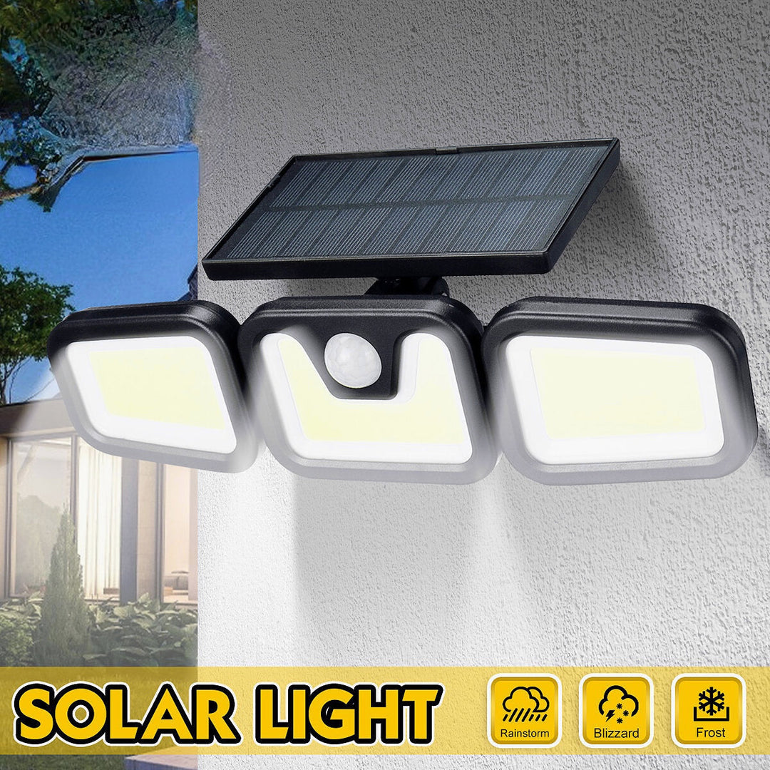 100COB 3 Rotatable Heads LED Solar Light Motion IP65 Waterproof Super Bright Garden Light Image 6