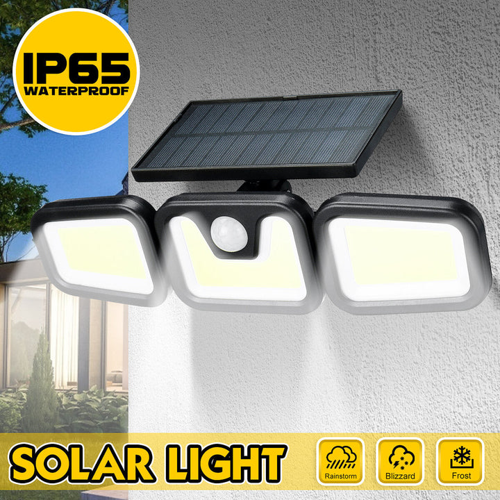 100COB 3 Rotatable Heads LED Solar Light Motion IP65 Waterproof Super Bright Garden Light Image 7