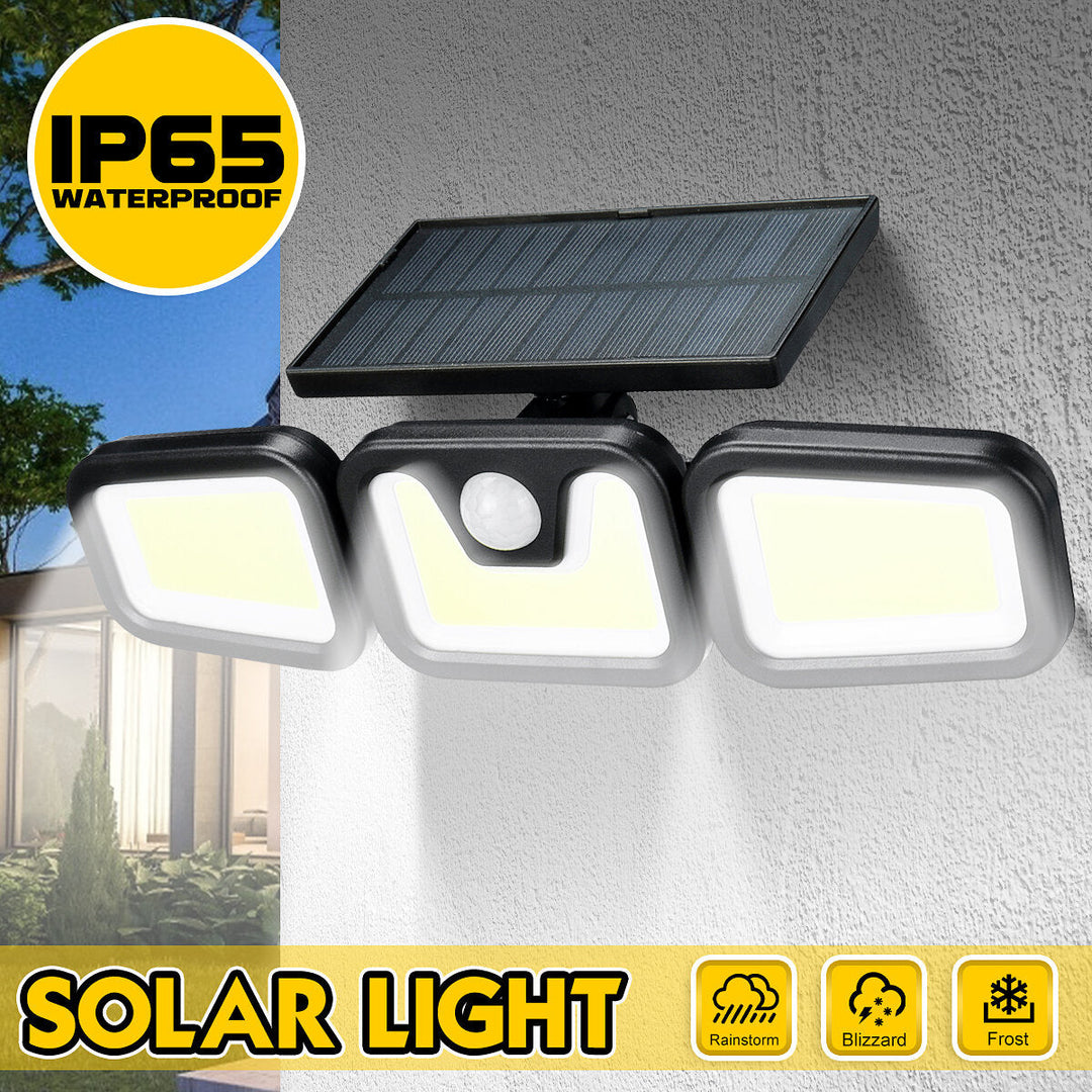 100COB 3 Rotatable Heads LED Solar Light Motion IP65 Waterproof Super Bright Garden Light Image 9