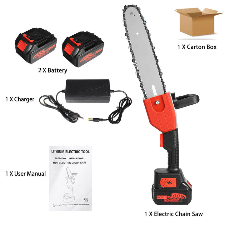 10 Inch Cordless Electric Chain Saw One-Hand Saw Woodworking Wood Cutter Image 3