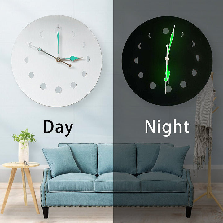 10 Inch Luminous Night Light Clock Non-ticking Wall Clock for Office/Living Room/Bedroom/Kitchen Image 1