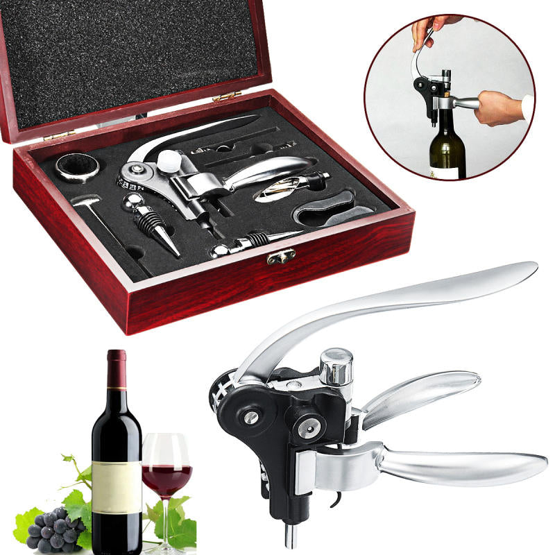 10 Piece Wine Opener Bottle Opener Corkscrew Cap Removal Tool Set Wooden Box Image 11