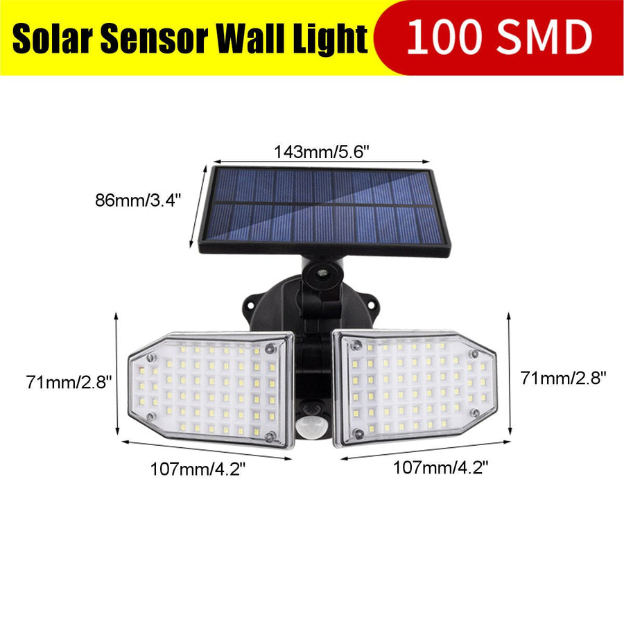 100/120SMD Solar Motion Sensor Lights Security Wall Lamp Floodlight Image 1