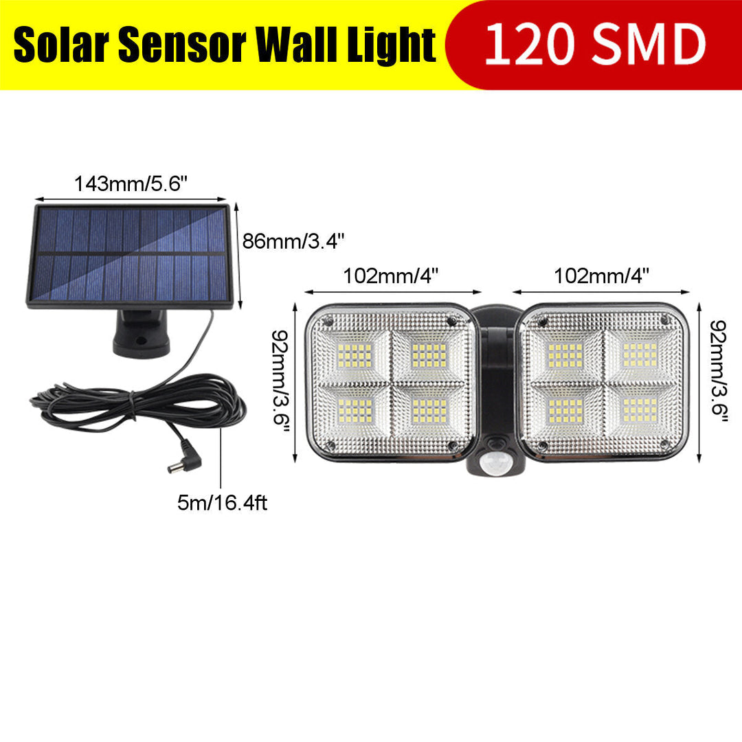 100/120SMD Solar Motion Sensor Lights Security Wall Lamp Floodlight Image 1