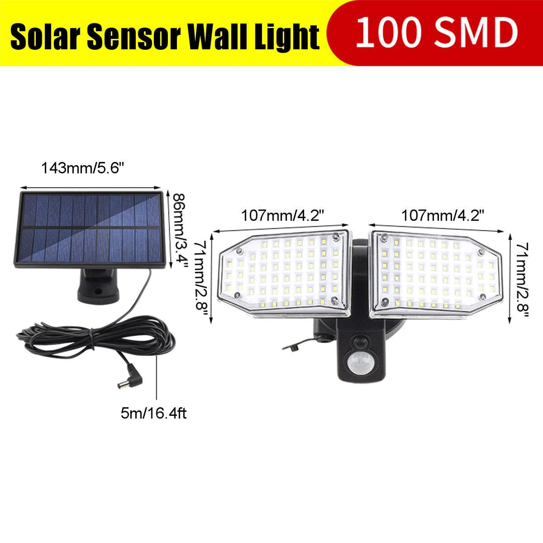 100/120SMD Solar Motion Sensor Lights Security Wall Lamp Floodlight Image 1