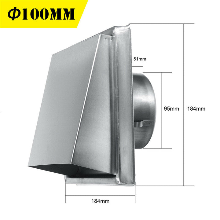 100/125/150mm Stainless Steel Square Wall Air Vent Ducting Grille Cover Image 10