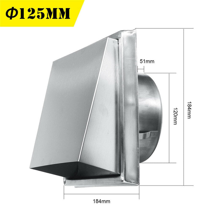 100/125/150mm Stainless Steel Square Wall Air Vent Ducting Grille Cover Image 11