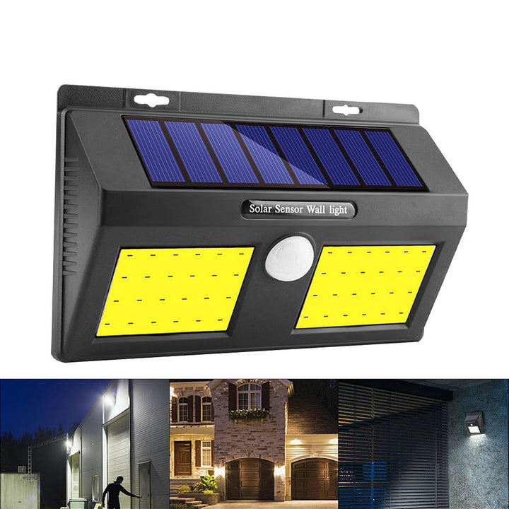 100 COB LED Solar Power Wall Light PIR Motion Sensor Garden Security Outdoor Yard Image 4