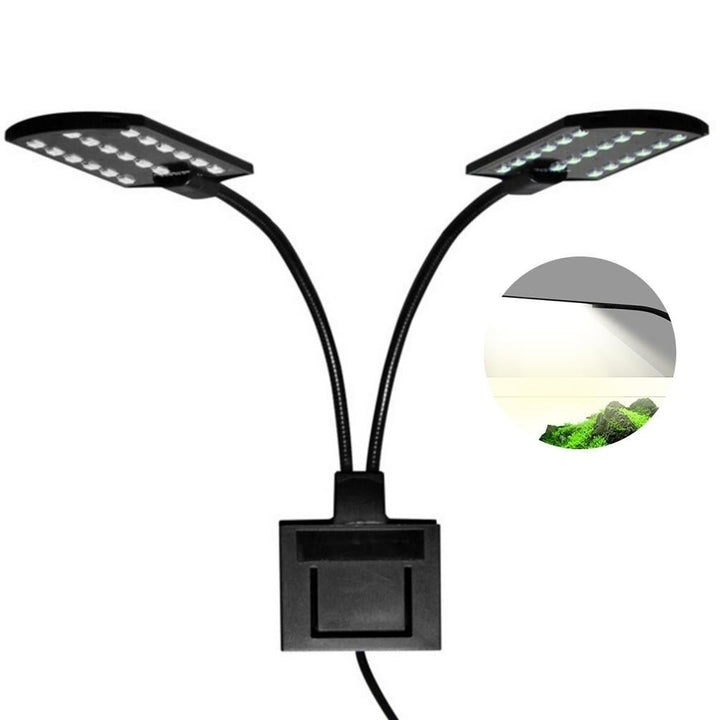 10W Ultra-thin Aquarium Light Compact Fish Tank Light 2 Heads Aquatic Plant Lights EU Plug Image 1