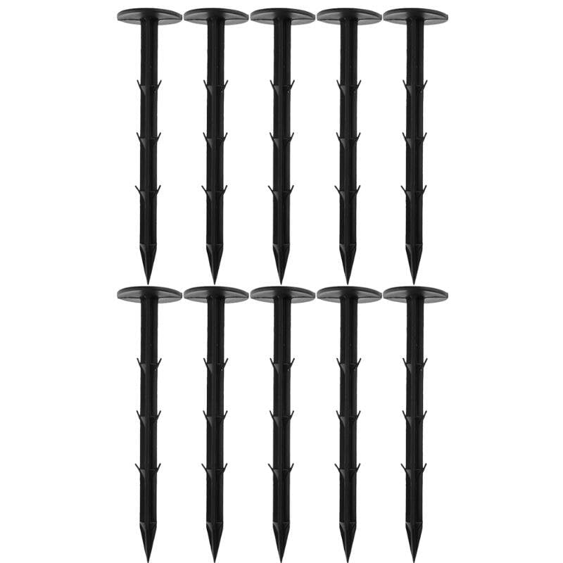 10pcs/Pack Black PP Mulch Shading Pest Control Garden Ground Nail Plastic Film Fixing Tools Image 2