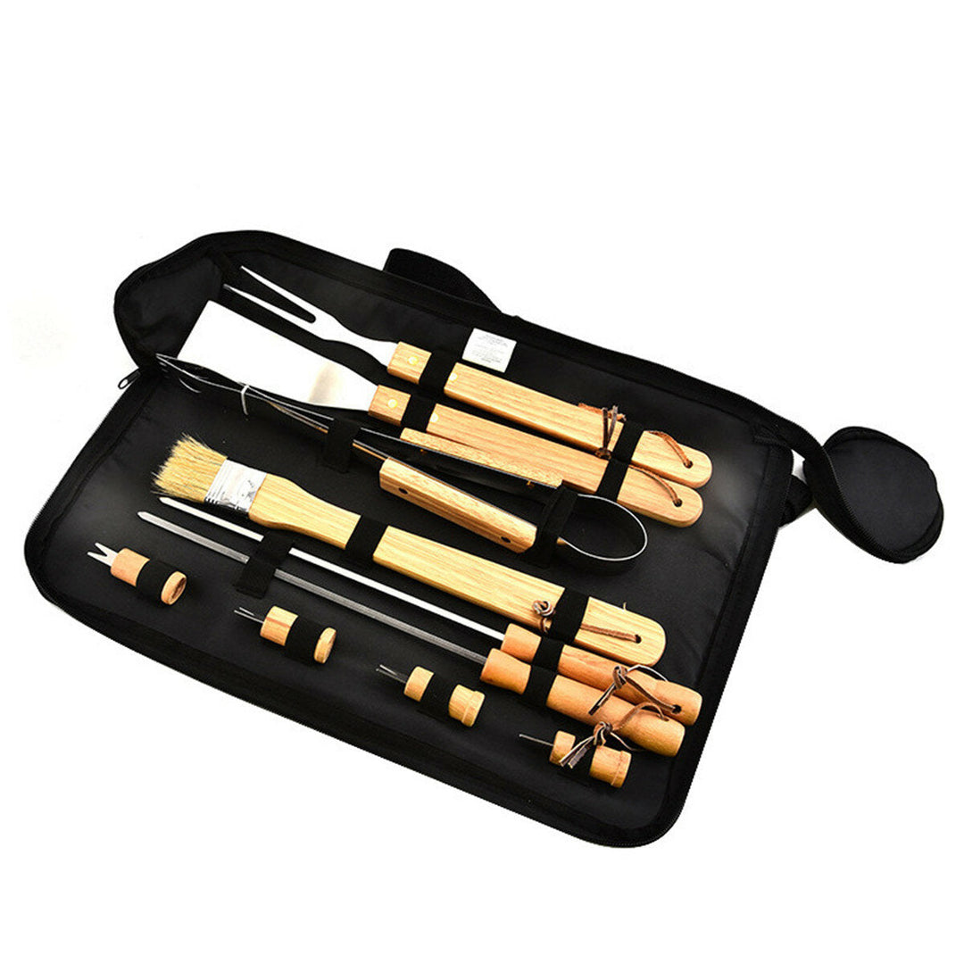 10Pcs BBQ Tools Set Barbecue/Grilling Utensil Kit Scraper Fork Brush Clip Image 1