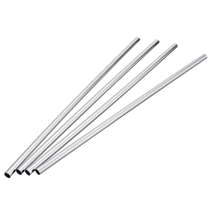 11pc Stainless Steel Metal Drinking Straw Reusable Straws+Cleaner Brush Kit+Bag Image 5