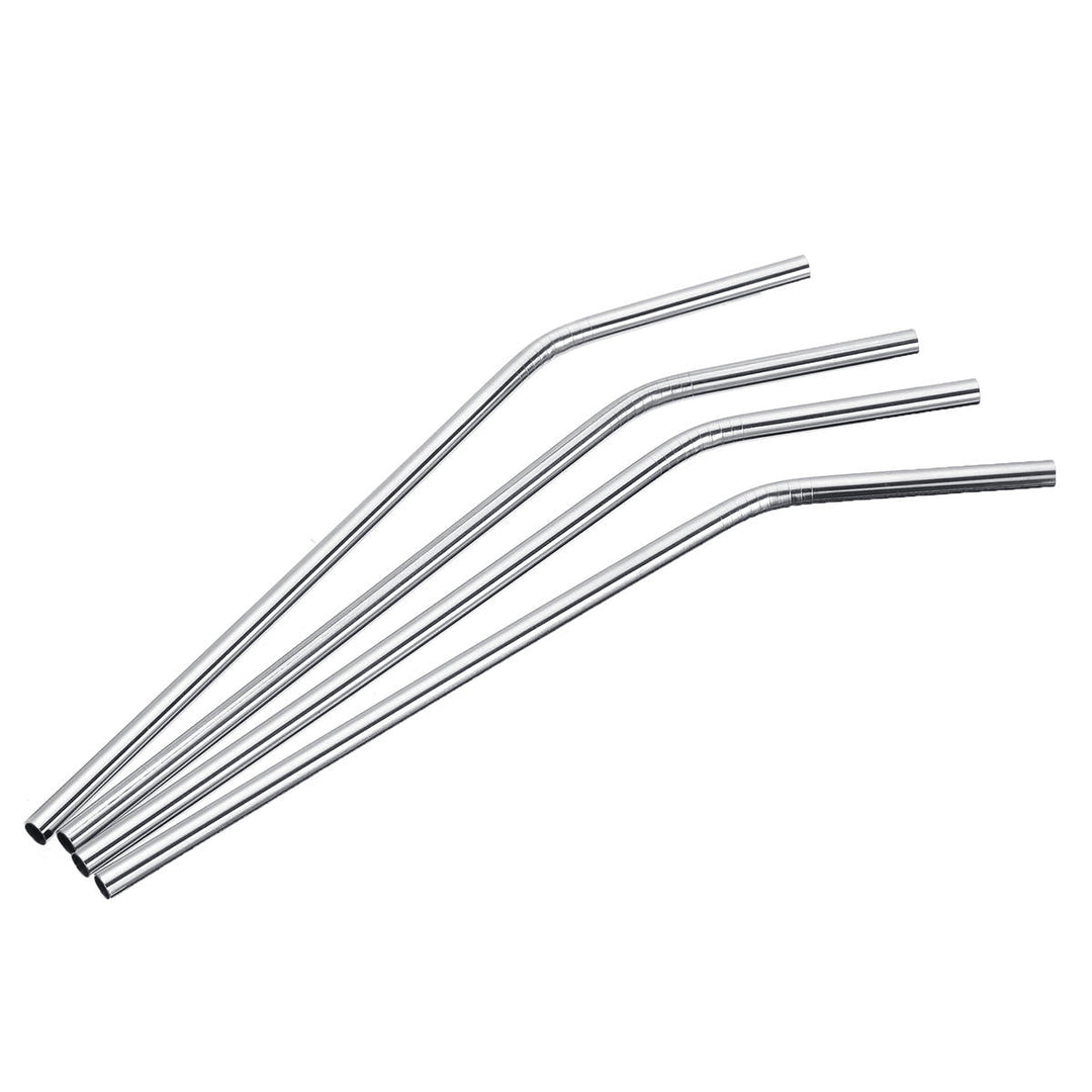 11pc Stainless Steel Metal Drinking Straw Reusable Straws+Cleaner Brush Kit+Bag Image 6