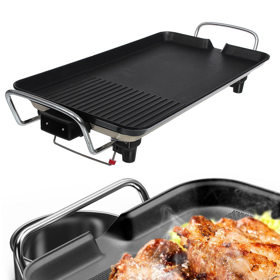 110V Smokeless Non Stick Electric Oven Baking Pan BBQ Barbecue Grill US Plug Image 1