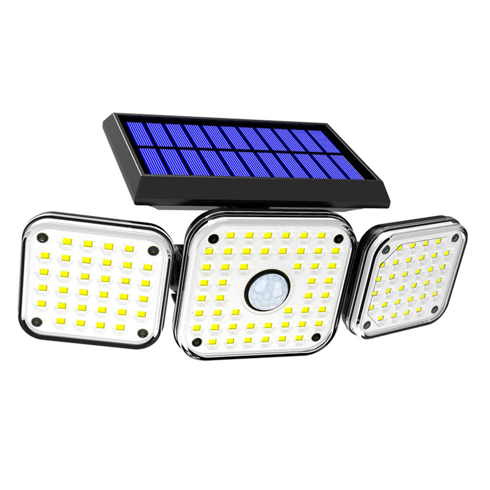 112LED/138LED/132COB Solar Motion Sensor Lights Security Wall Lamp Floodlight 3-Head Image 1