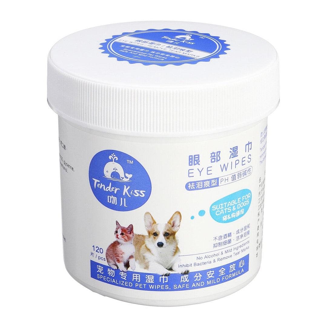 120PCS Wipes Pet Wet Dog Cat Cleaning Peper Eye Tear Stain Remover Grooming Simple toxicient Quantity Safe And Healthy Image 2