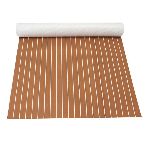 120x240cm Brown and White EVA Foam Faux Teak Sheet Boat Yacht Synthetic Teak Decking Image 2