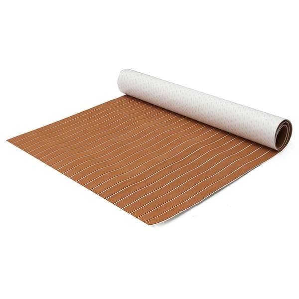 120x240cm Brown and White EVA Foam Faux Teak Sheet Boat Yacht Synthetic Teak Decking Image 3