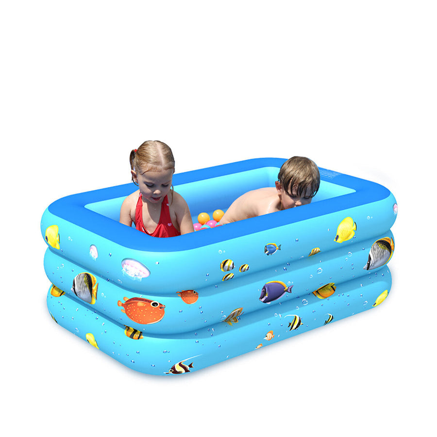 120/130/150/180/210cm Family Inflatable Swimming Pool PVC Kids Adult Water Play Bathtub Image 1