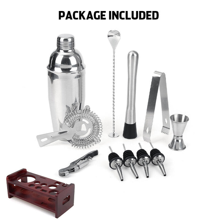 12 Pcs Bar Tool Kits 750ml Cocktail Shaker Stainless Steel Bartender Winee Mixer Hand Tools Image 10