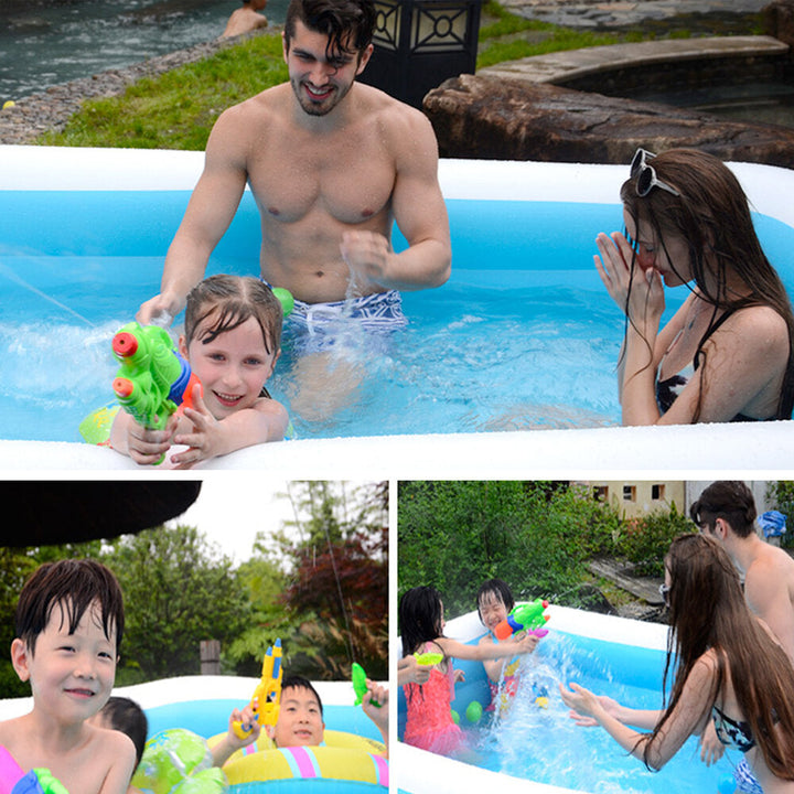 110/128/155cm Inflatable Swimming Pool Camping Garden Family Kids Paddling Pool Image 3