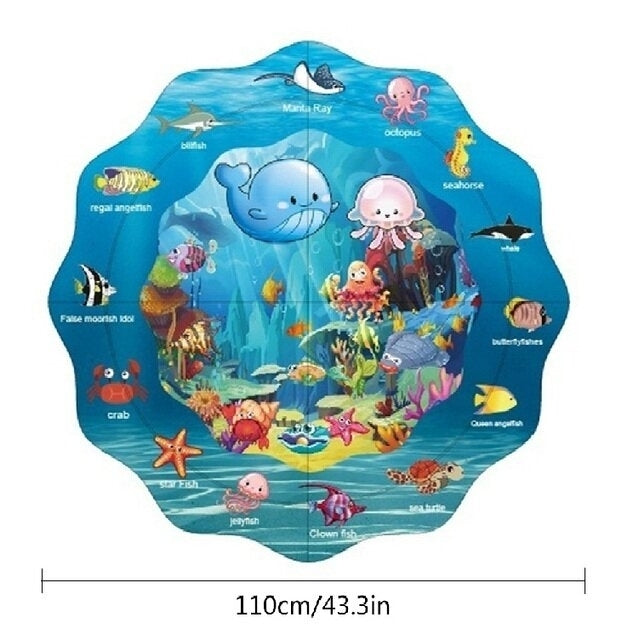 110/160/170cm Splash Water Cushion Baby Inflatable Patted Pad Playing Sprinkler Mat Outdoor Garden Swimming Pools Image 1