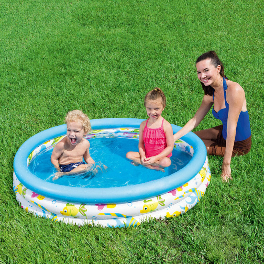 122x25cm Children Summer Outdoor Bathing Tub Baby Toddler Paddling Inflatable Round Swimming Pool Kids Image 2