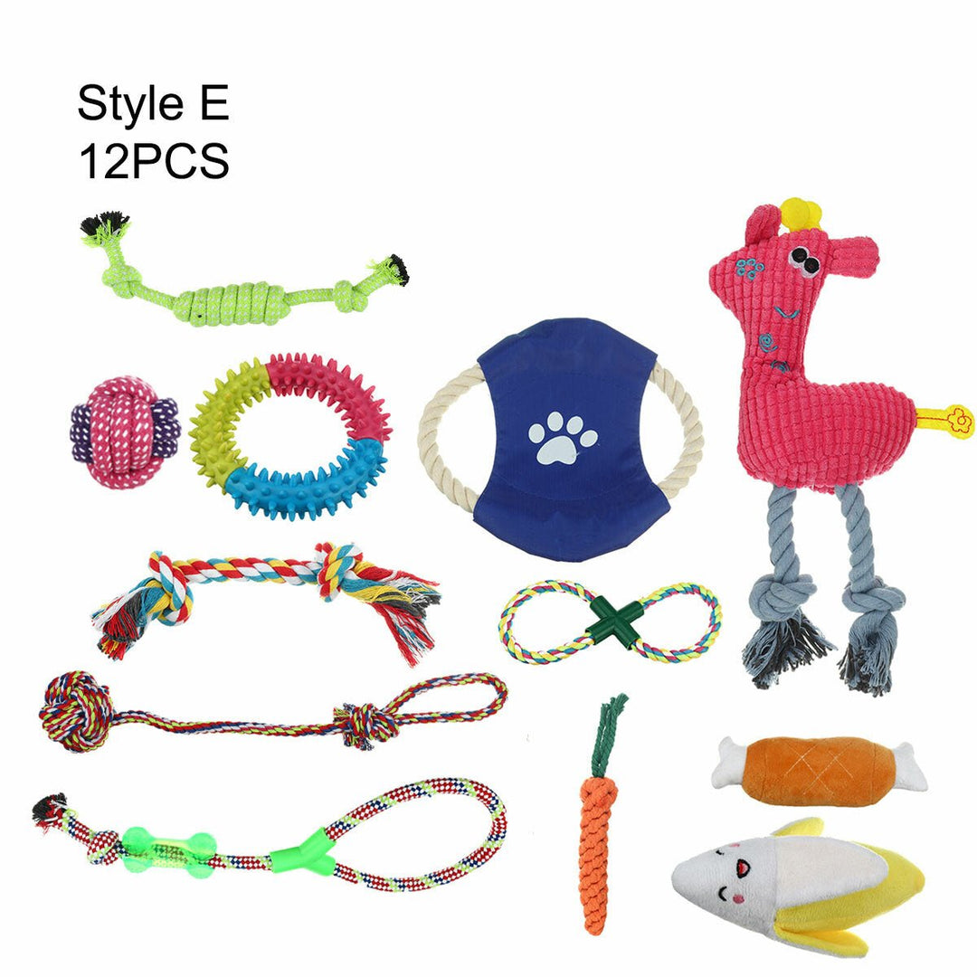 12x Assorted Dog Puppy Pet Toys Ropes Chew Ball Knot Training Play Bundle CottonDTTT Image 1