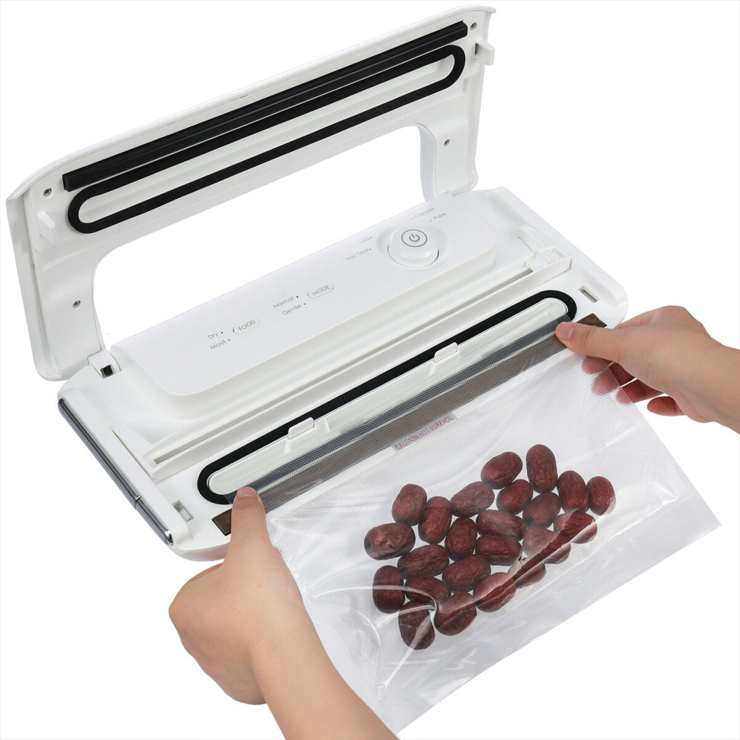 130W Multi-function Food Vacuum Sealer Automatic/Manual Vacuum Sealing Machine with Cutter and Replaceable Sealing Strip Image 1