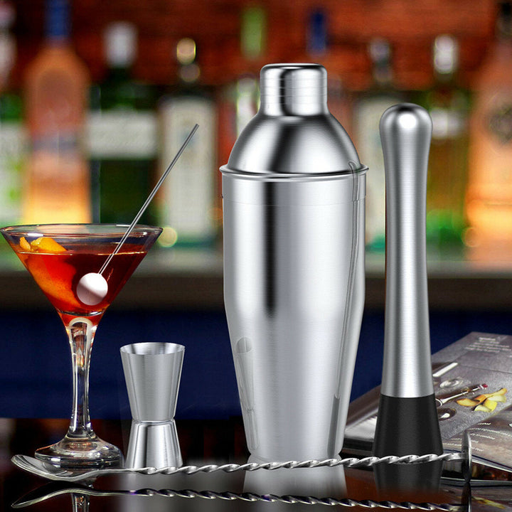 14Pcs Cocktail Shaker Set Mixer Martini Spirits Bar Spoon Jigger Strainer Stand Image 5