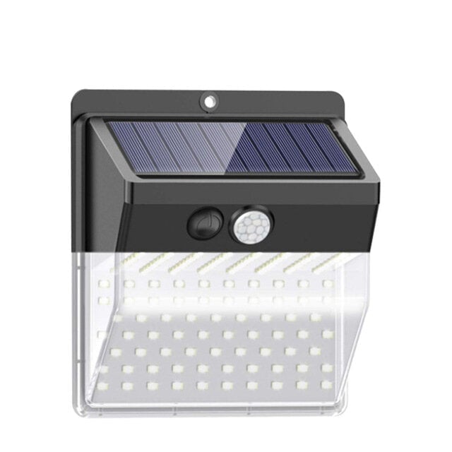 136LED Solar Light Motion Sensor Four-sided Lighting IP65 Waterproof 3 Lighting Modes lamp Gates Courtyard Park Garden Image 1