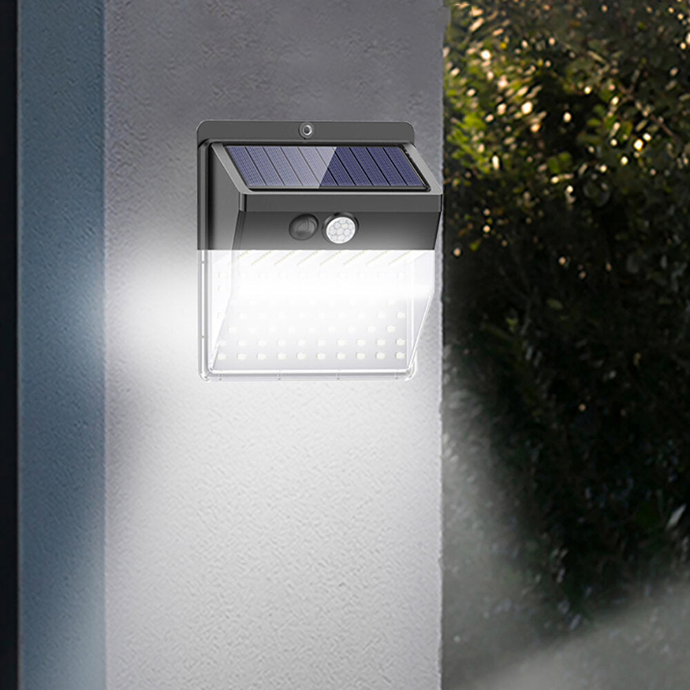 136LED Solar Light Motion Sensor Four-sided Lighting IP65 Waterproof 3 Lighting Modes lamp Gates Courtyard Park Garden Image 5