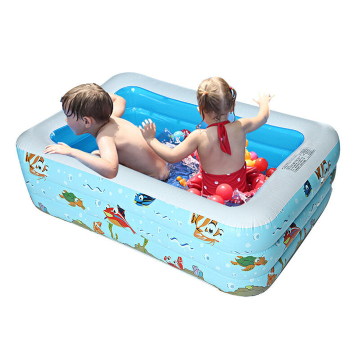 150x110x50cm Inflatable Swimming Pool Summer Outdoor Garden Family Kids Paddling Pools Image 1