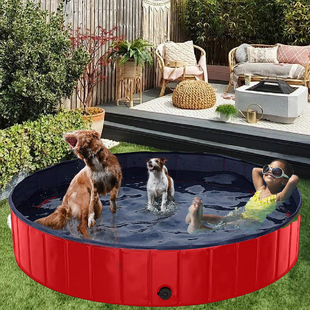 16030cm PVC Pet Bath Pool Dog Cat Animal Bath Washing Tub Folding Portable Swimming Pool Image 1