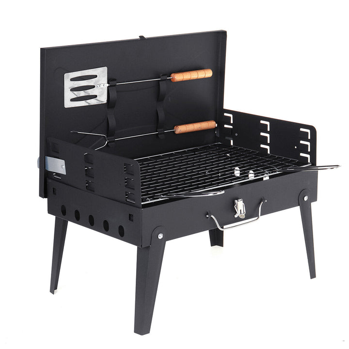 17.32x10.24x8.66inch BBQ Grill Charcoal Folding Cooking Stove Barbecue Accessories Camping Picnic Travel Image 1