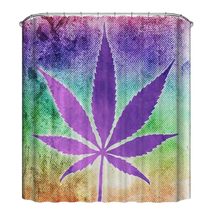 180x180CM Hemp Leaf Printing Waterproof Shower Curtain Anti-rust Moisture-proof Bath Math Set Image 1